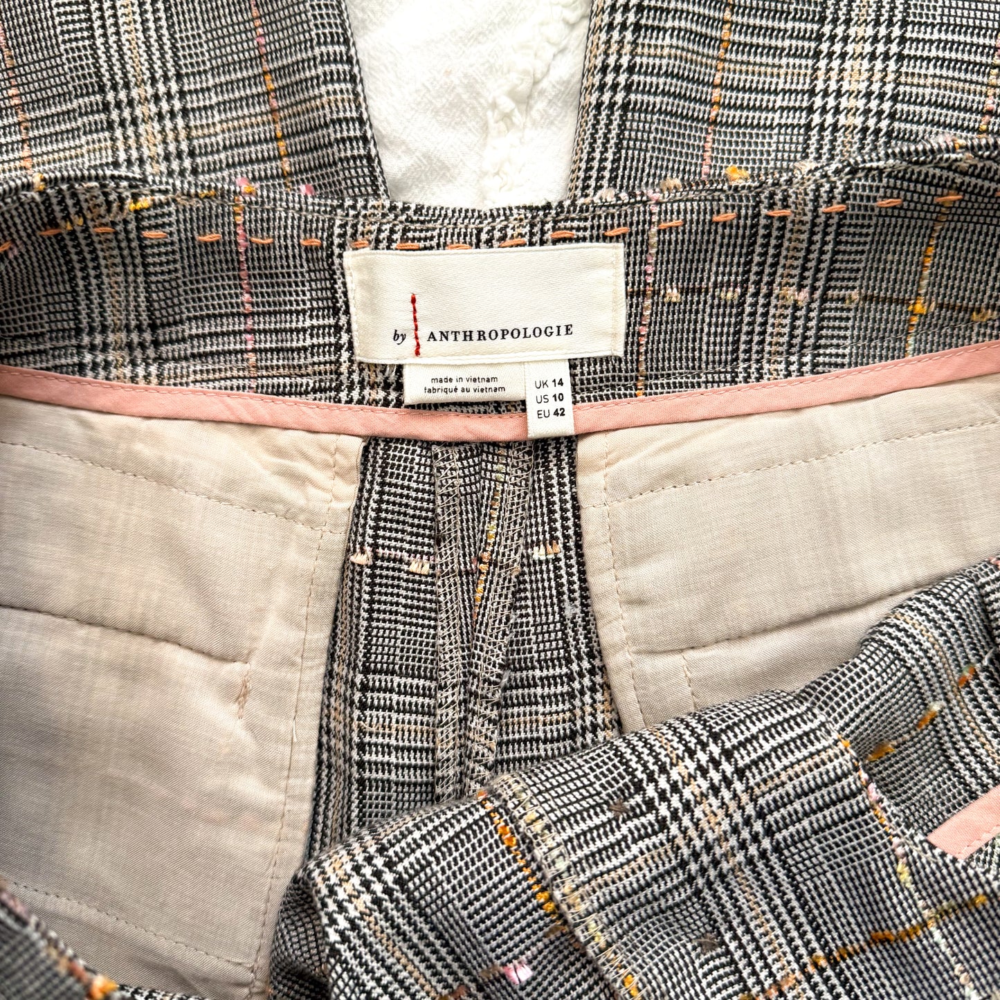Anthropologie Roma plaid chenille trousers
