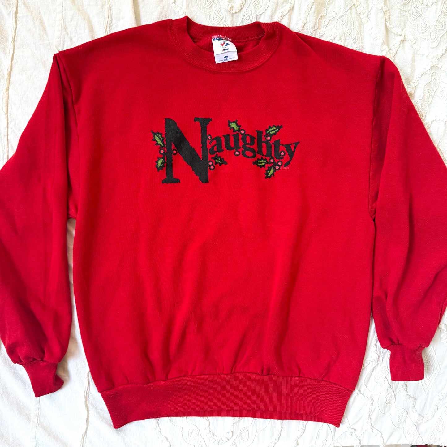 1998 Jerzees naughty red pullover sweater