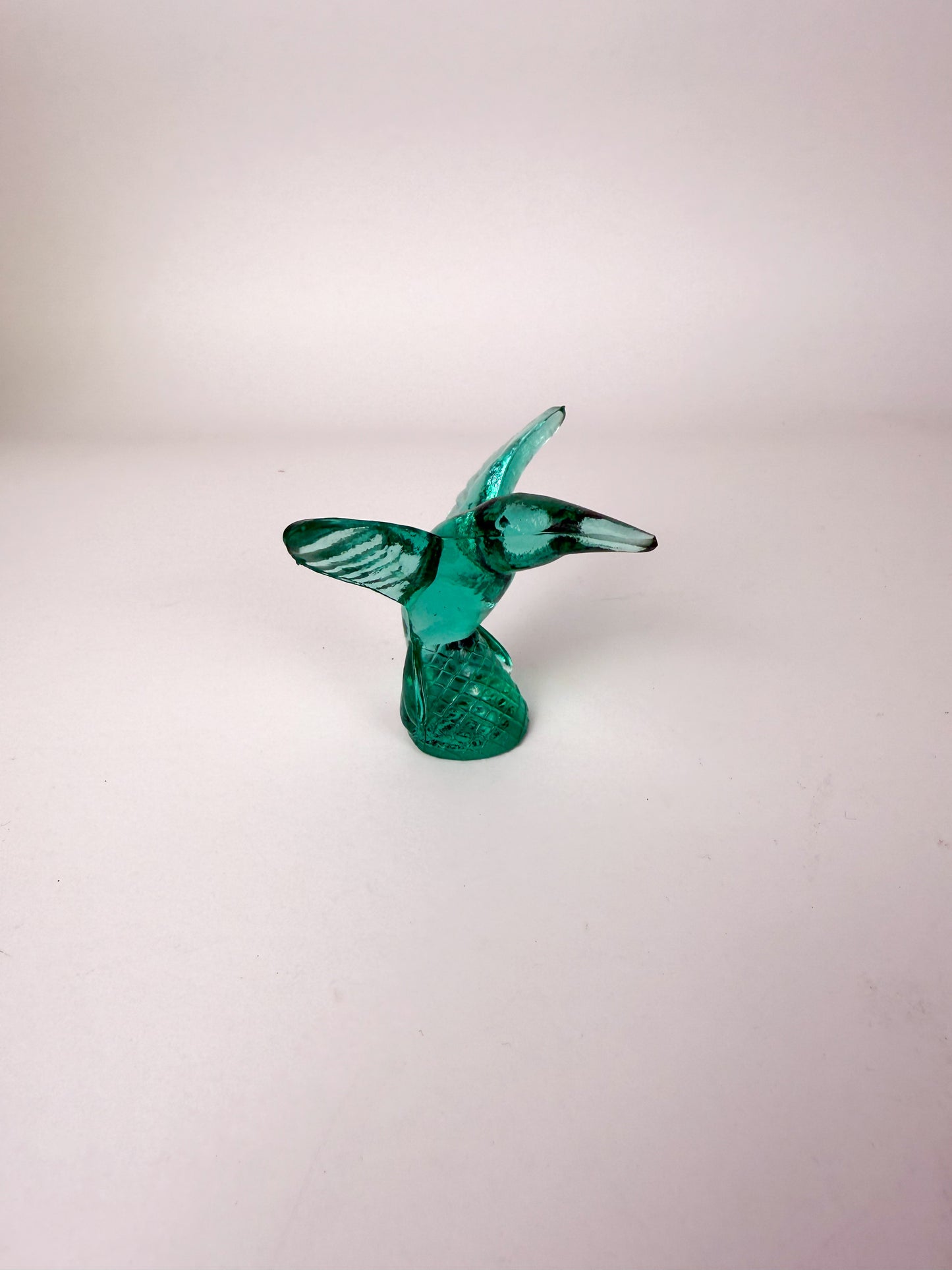 Murano green glass hummingbird