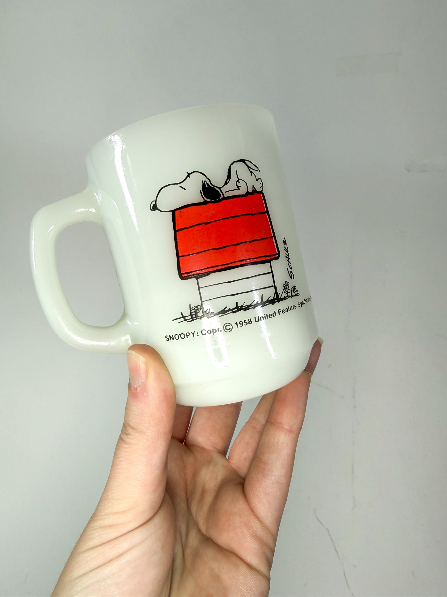1958 Snoopy Milk Glass Mug