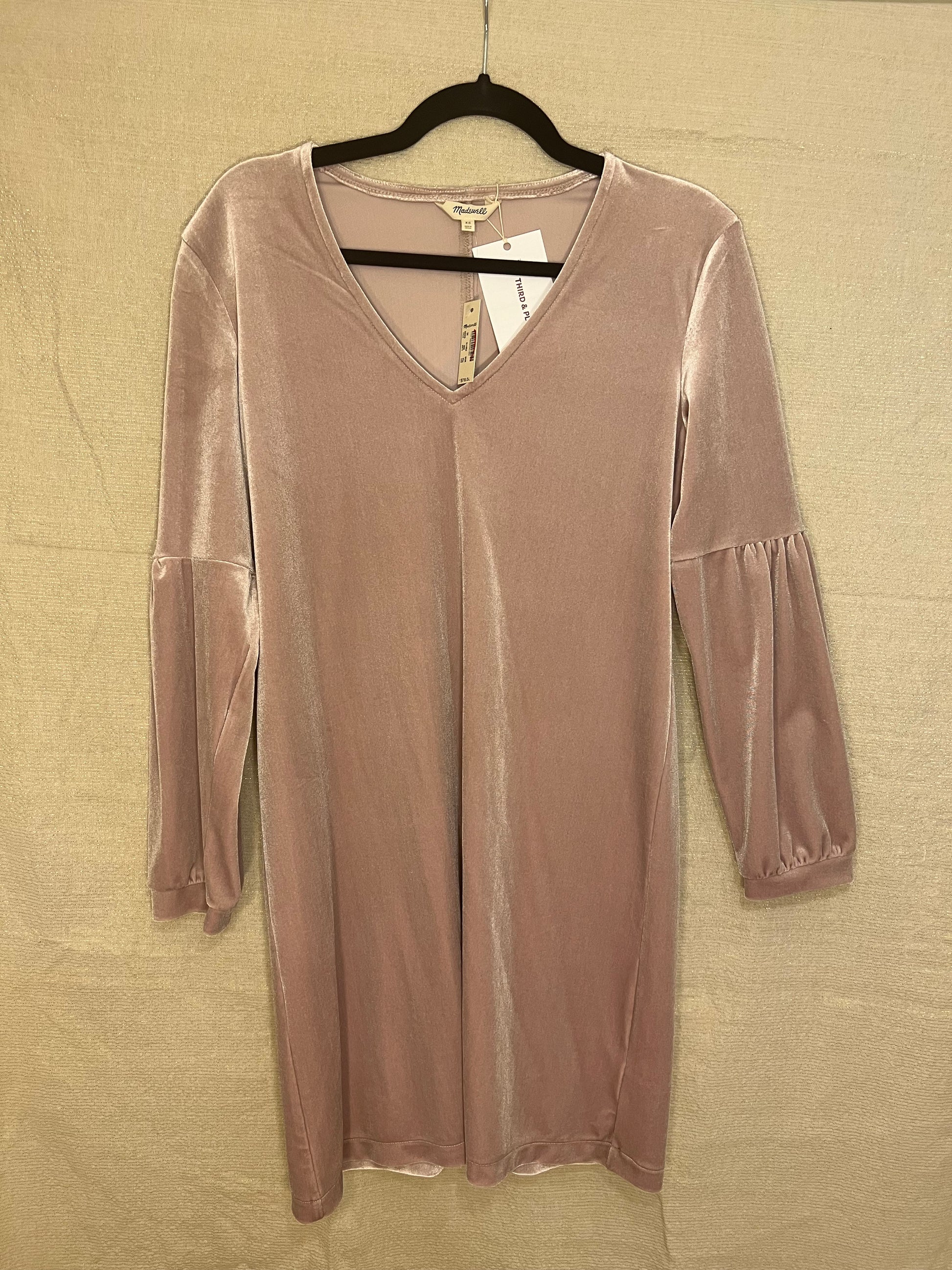 Madewell NWT Pink Velvet Dress Third and Plum co Madewell NWT Pink Velvet Dress Third and Plum co