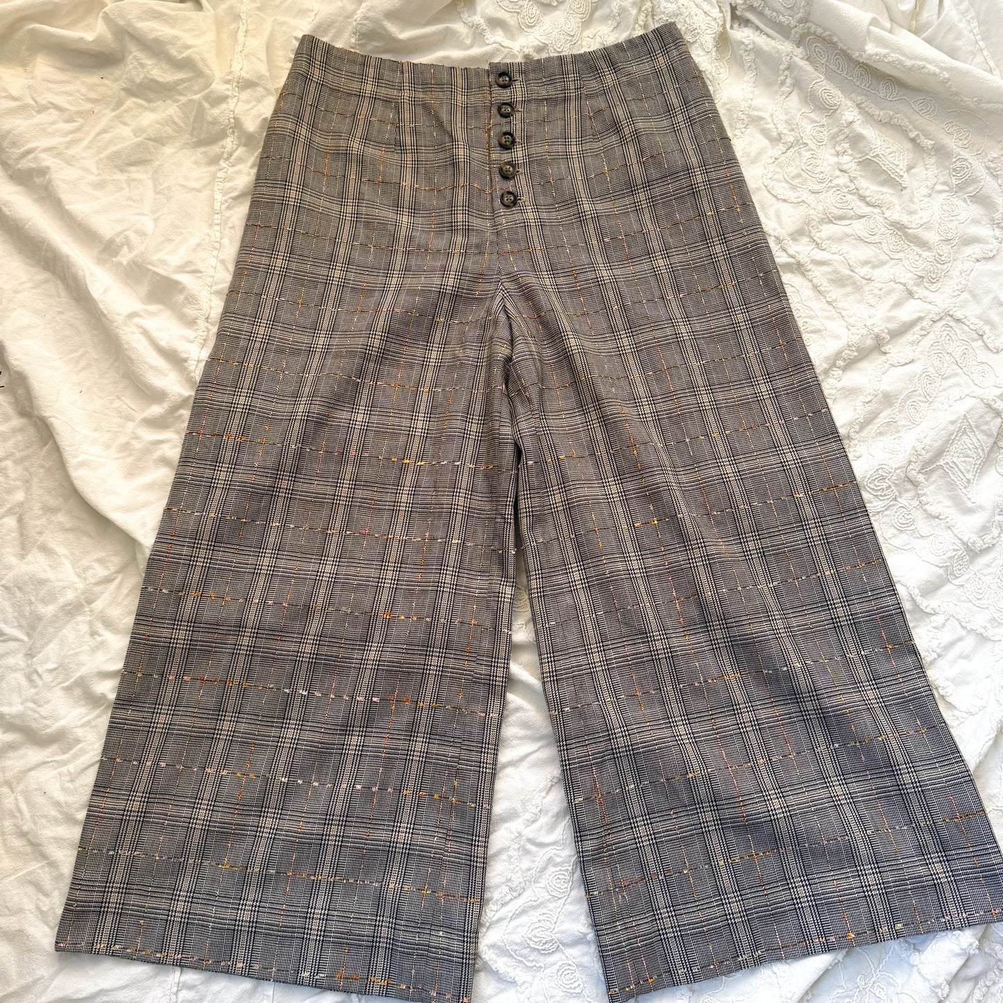 Anthropologie Roma plaid chenille trousers
