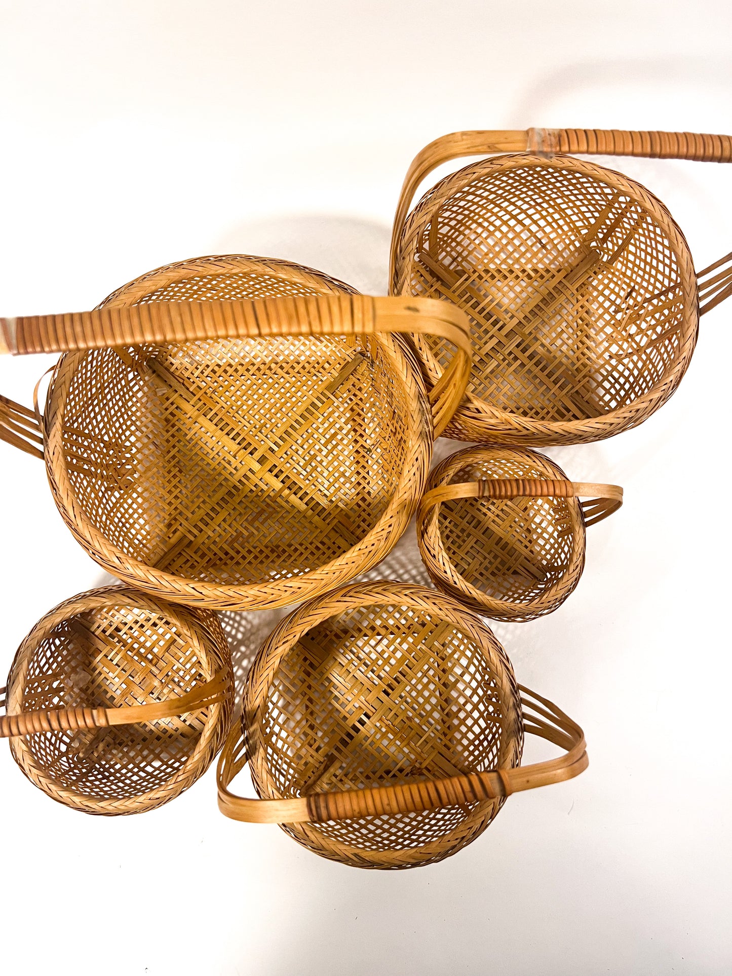 Nesting Handled Bamboo Baskets