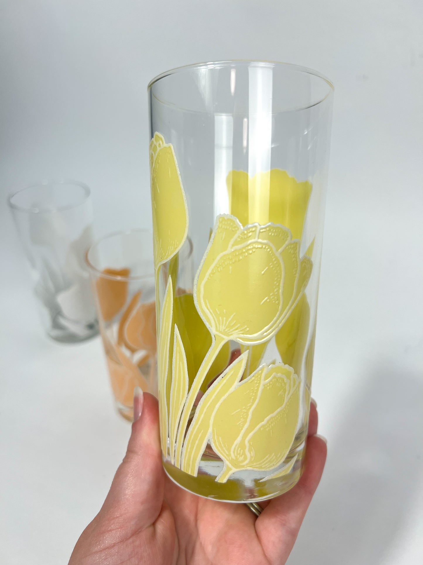 Culver Pastel Tulip Highball Glasses