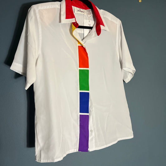 Vintage Worthington Rainbow Bowling Shirt