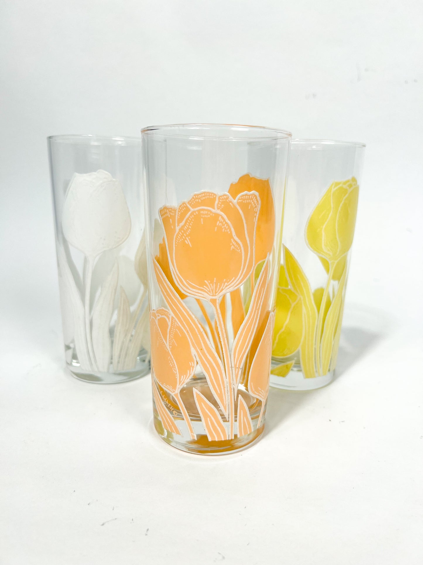 Culver Pastel Tulip Highball Glasses