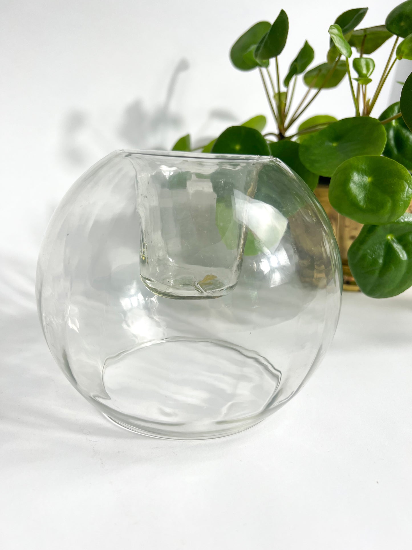 Optic Glass Sphere Candle Holder