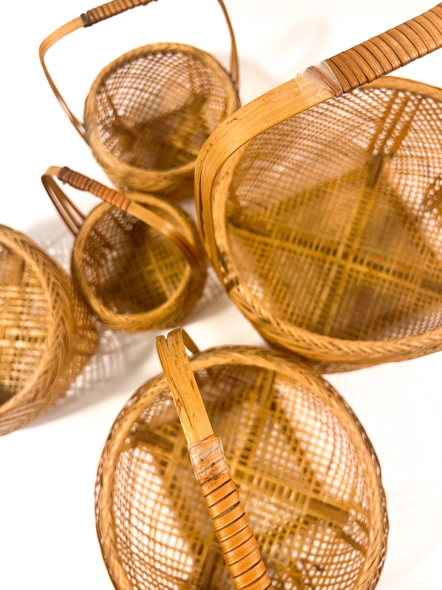 Nesting Handled Bamboo Baskets