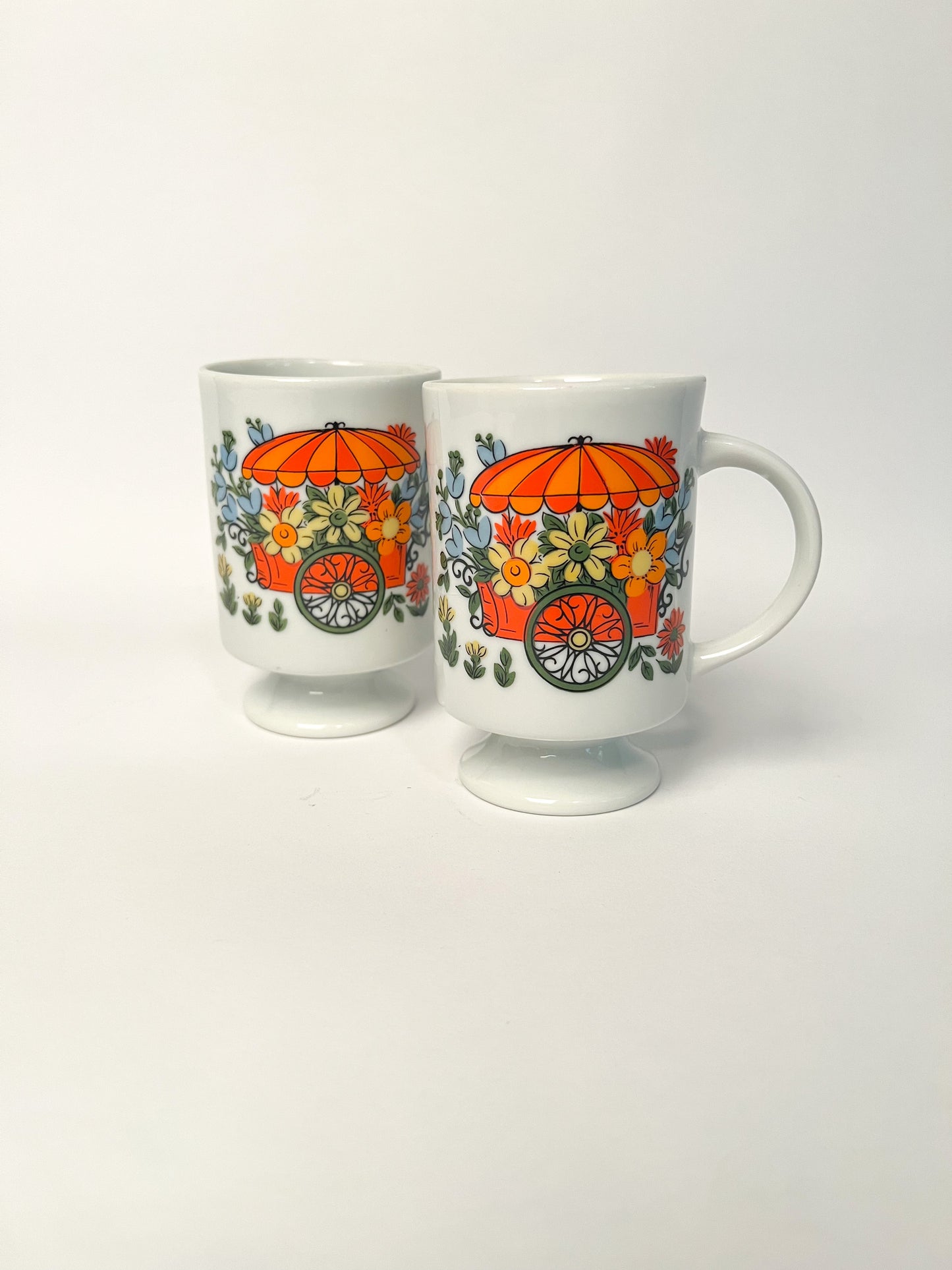 Pair of Ceramic Pedestal Coffee Mugs