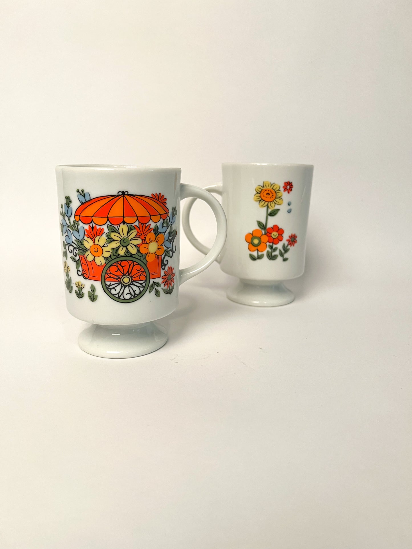 Pair of Ceramic Pedestal Coffee Mugs