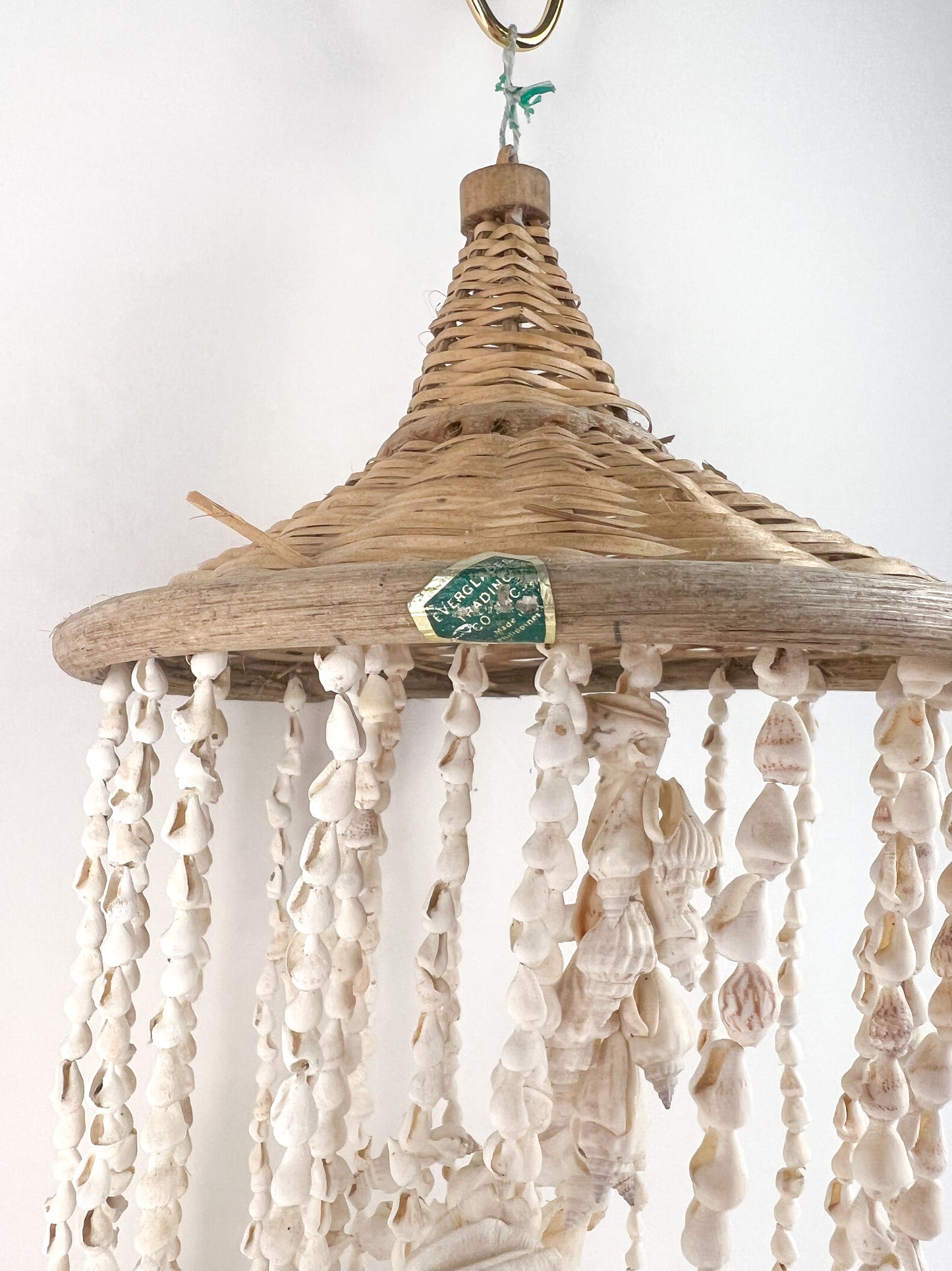 Spiral Bamboo & Seashell Chandelier