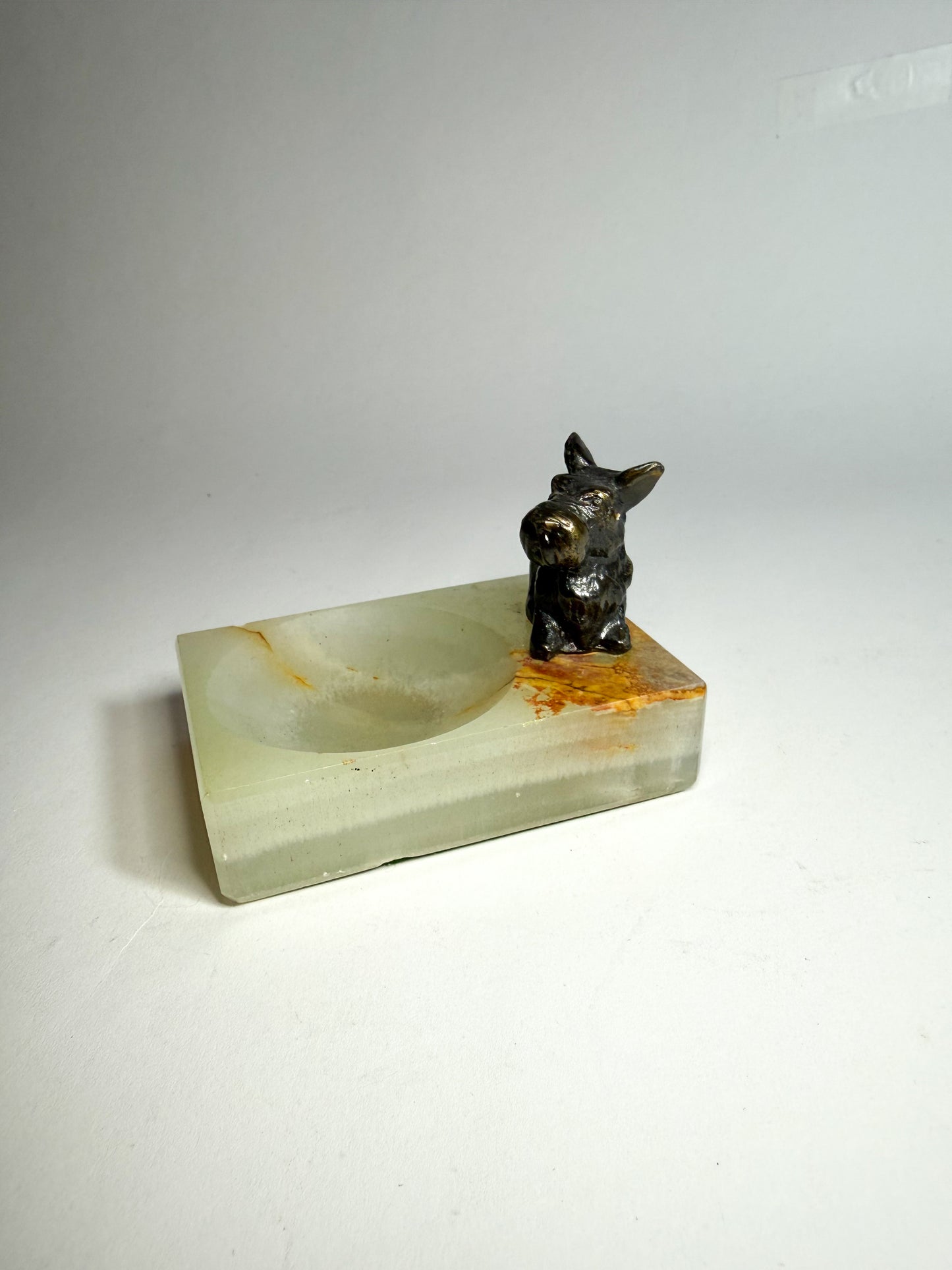 Onyx ashtray w/ bronze Scottie