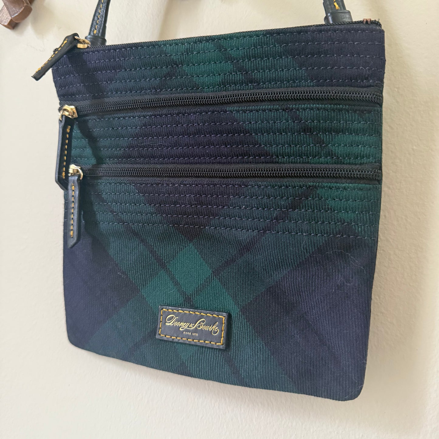 Dooney & Bourke Wool Tartan Tri-Zip Crossbody