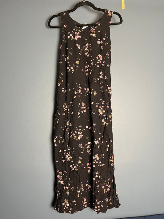 Unmarked Black Dress w/ Pink Florals