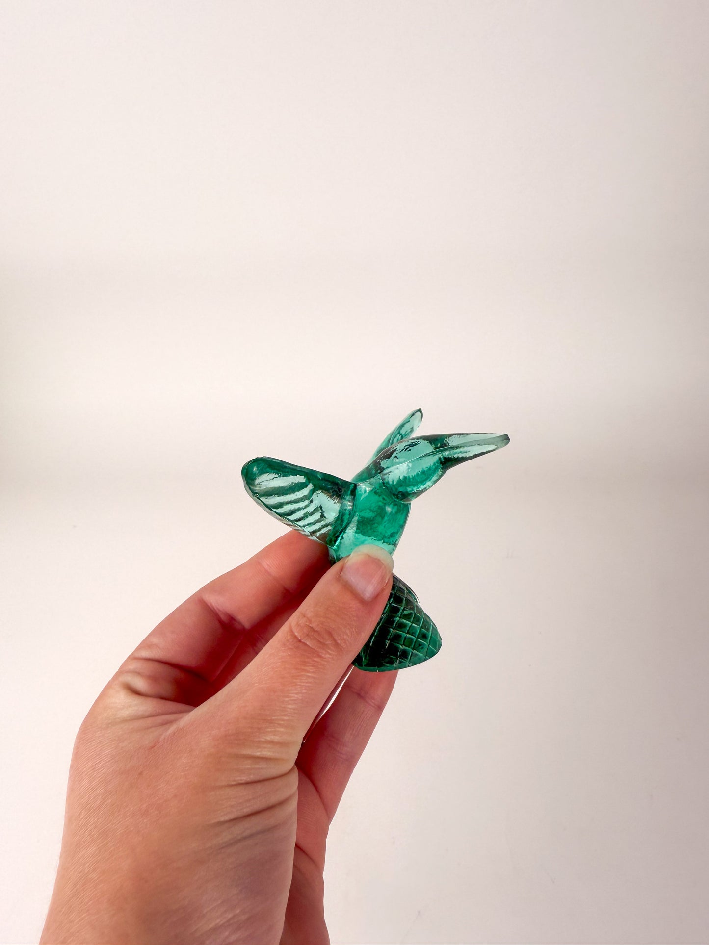 Murano green glass hummingbird