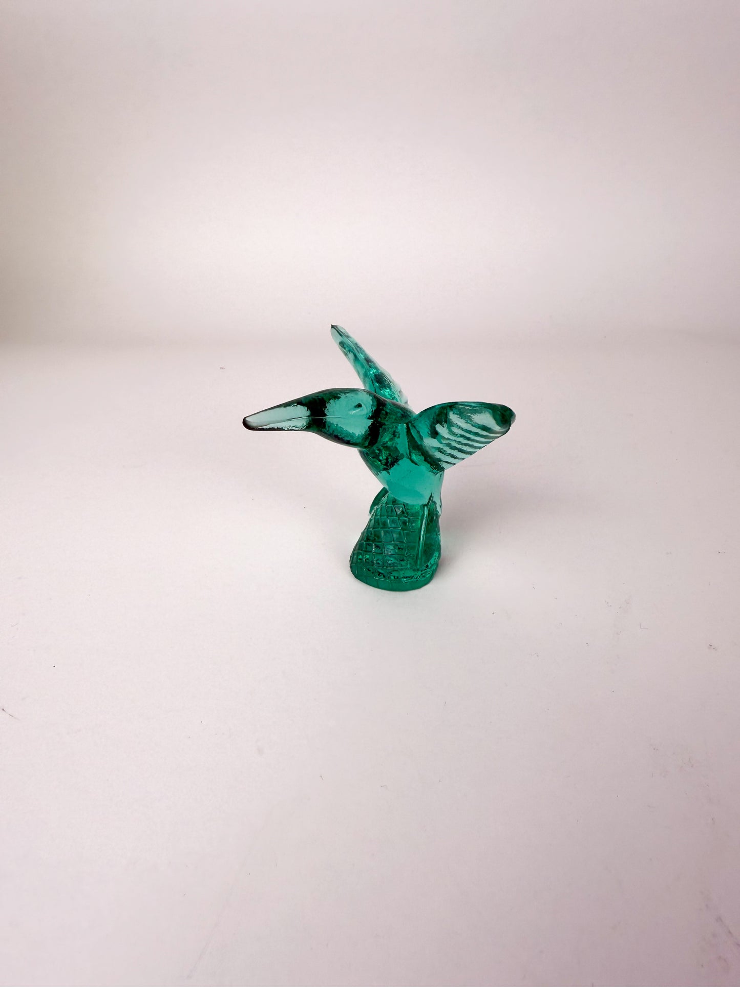 Murano green glass hummingbird