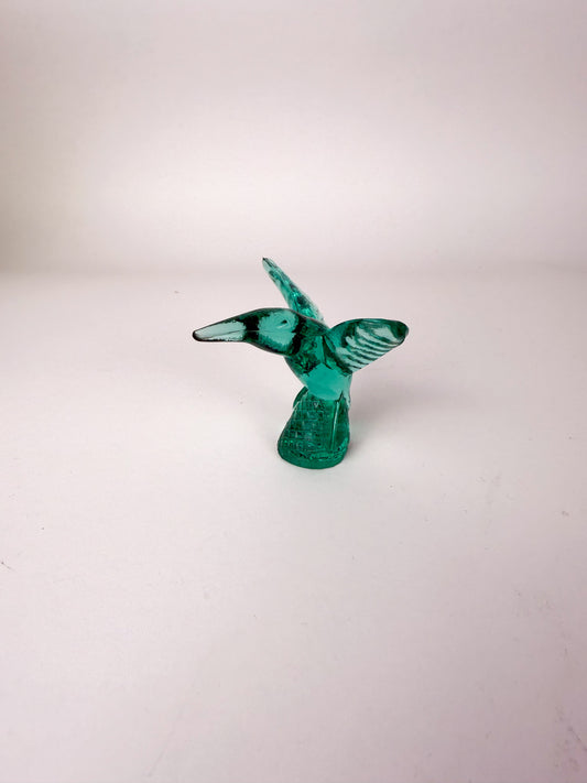 Murano green glass hummingbird