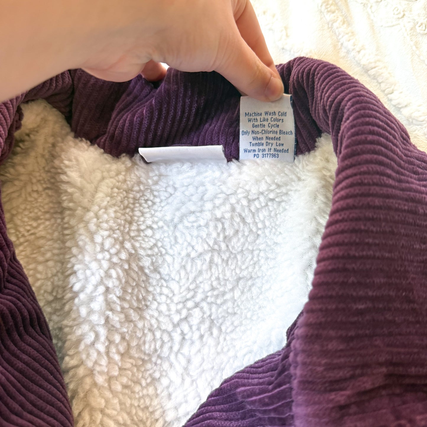 Blair Purple Corduroy w/ Sherpa Barn Coat