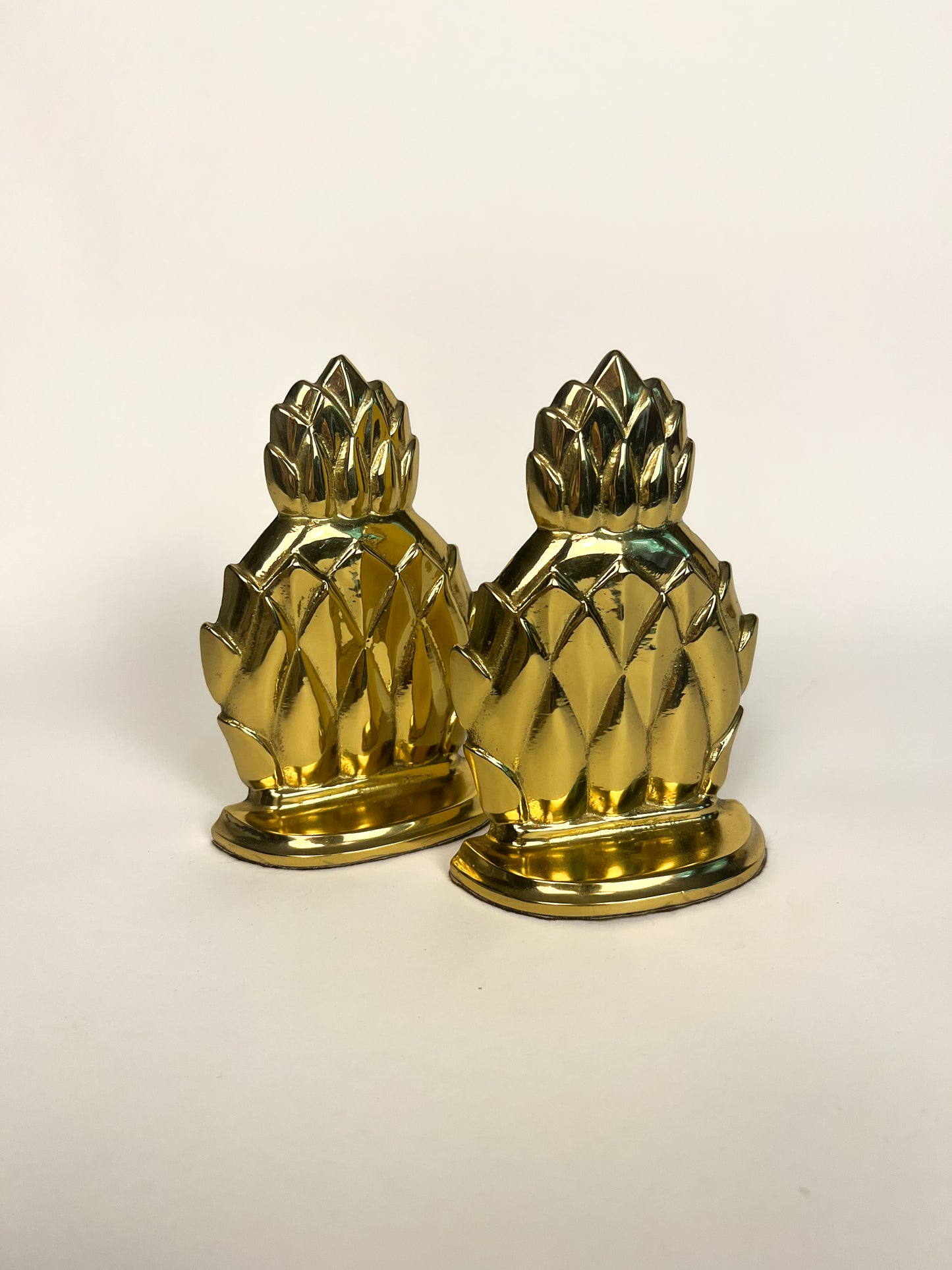 Brass Pineapple Bookends