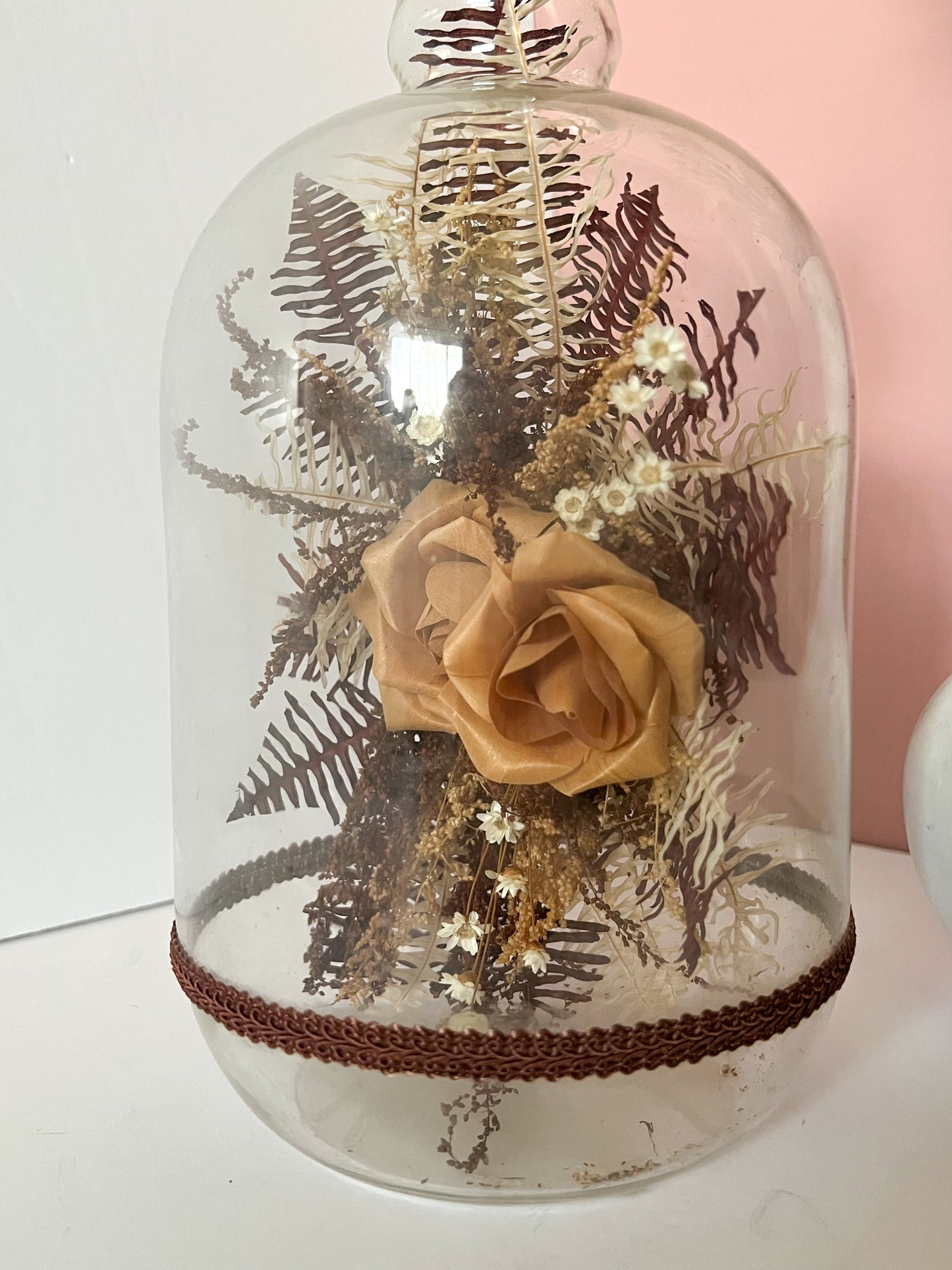 Paper Roses & Dried Florals in Glass Jug