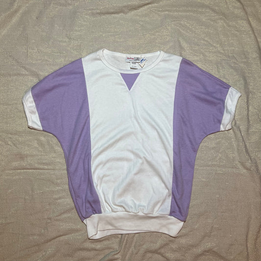 Vintage NWT Lee Active White/Purple Top
