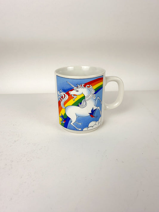 Vintage rainbow & unicorn mug