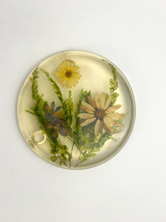 Lucite Trivet w/ Pressed Florals