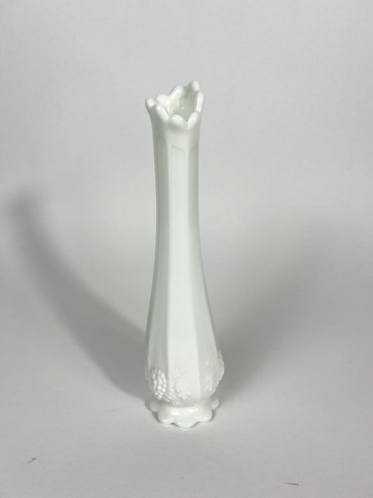 Westmoreland Milk Glass Swung Vase - Paneled Grapes