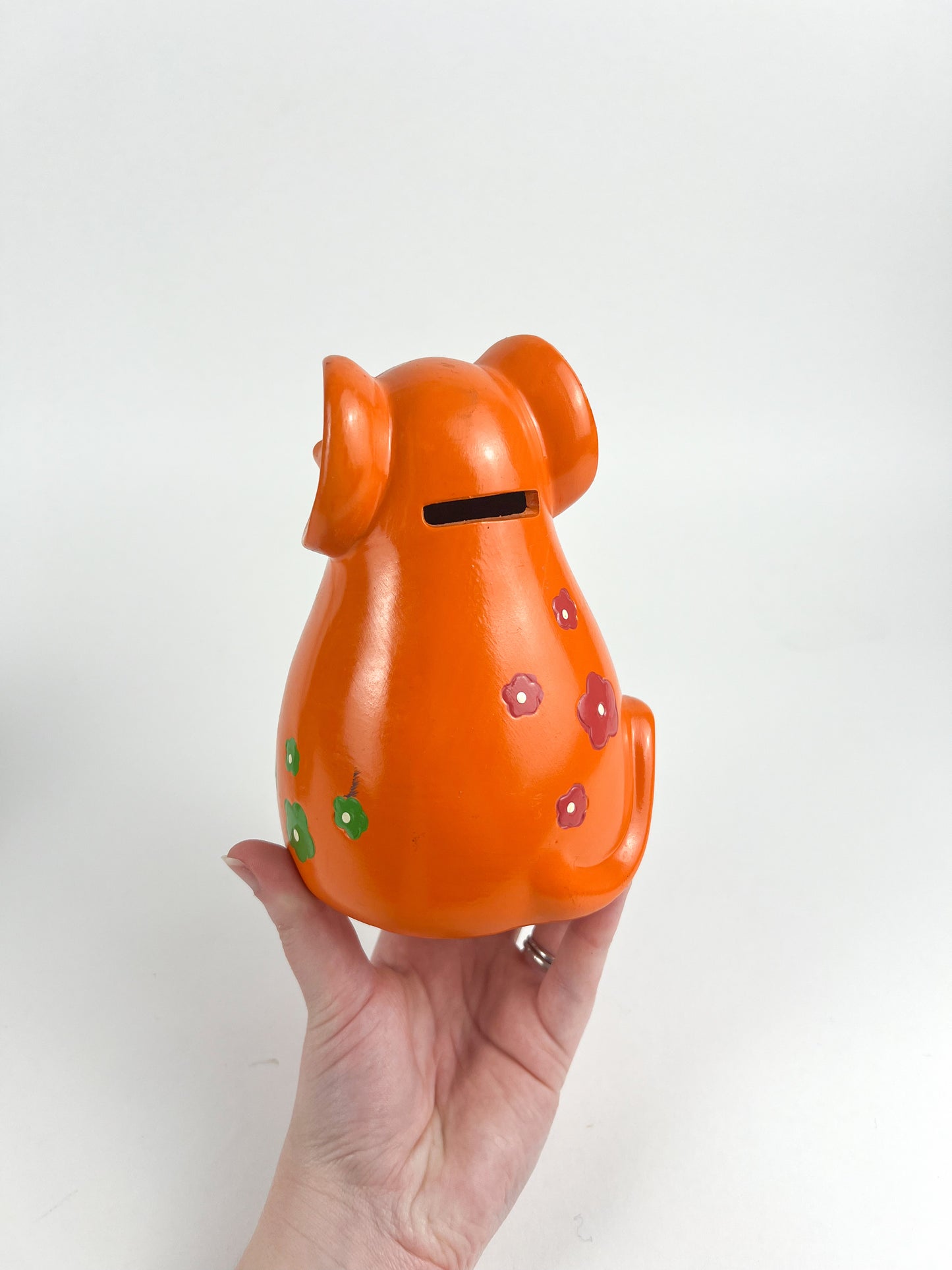 Retro Orange Elephant Piggy Bank