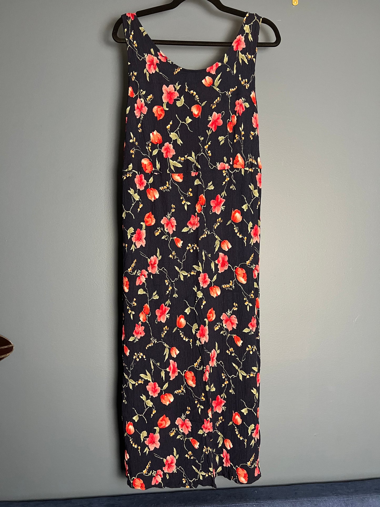 R&K Navy Dress w/ Pink Flowers