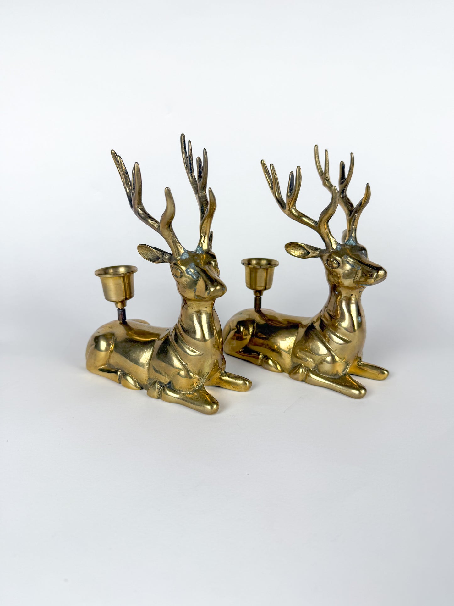 Brass Reindeer Taper Holders