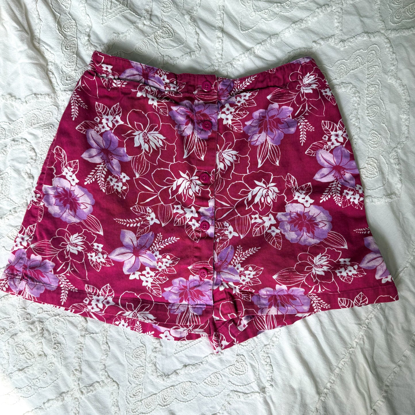 White stag pink floral skort