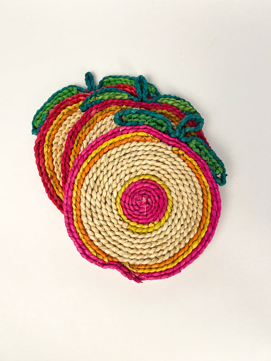 Vintage Woven Seagrass Apple Trivets