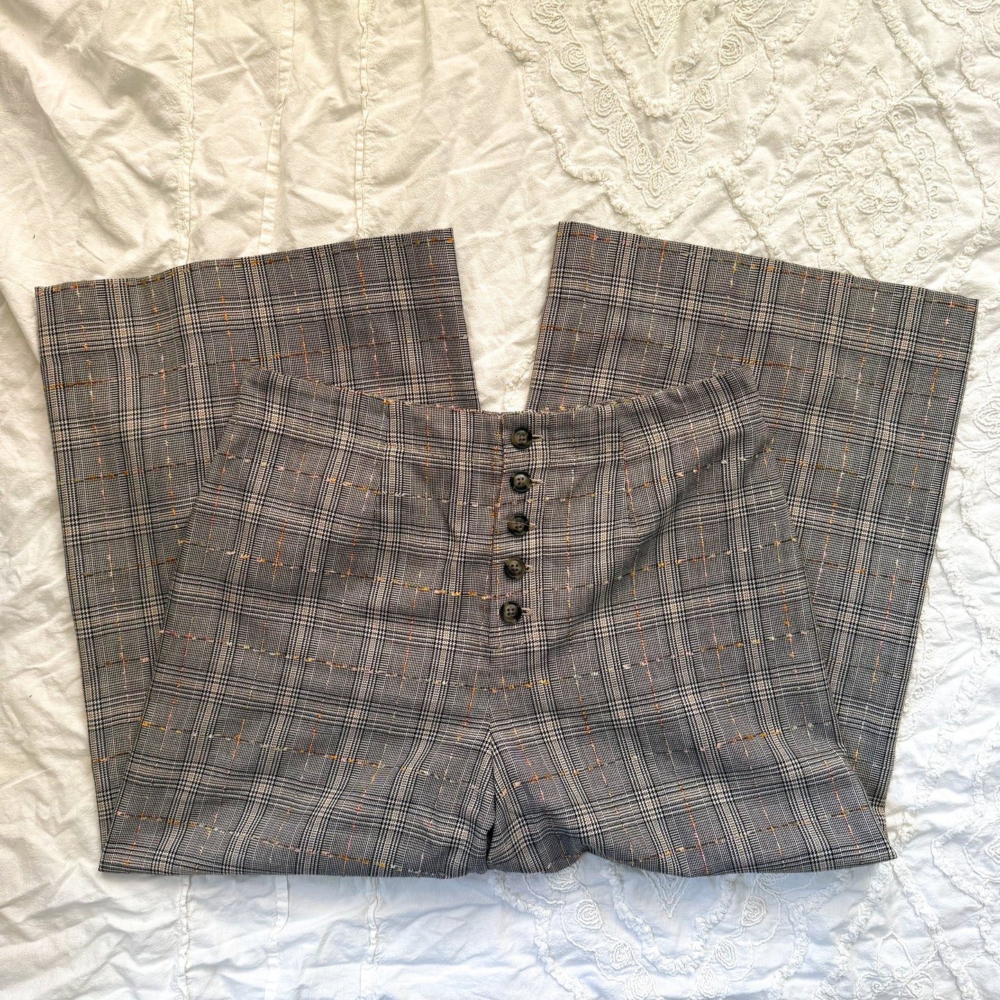 Anthropologie Roma plaid chenille trousers