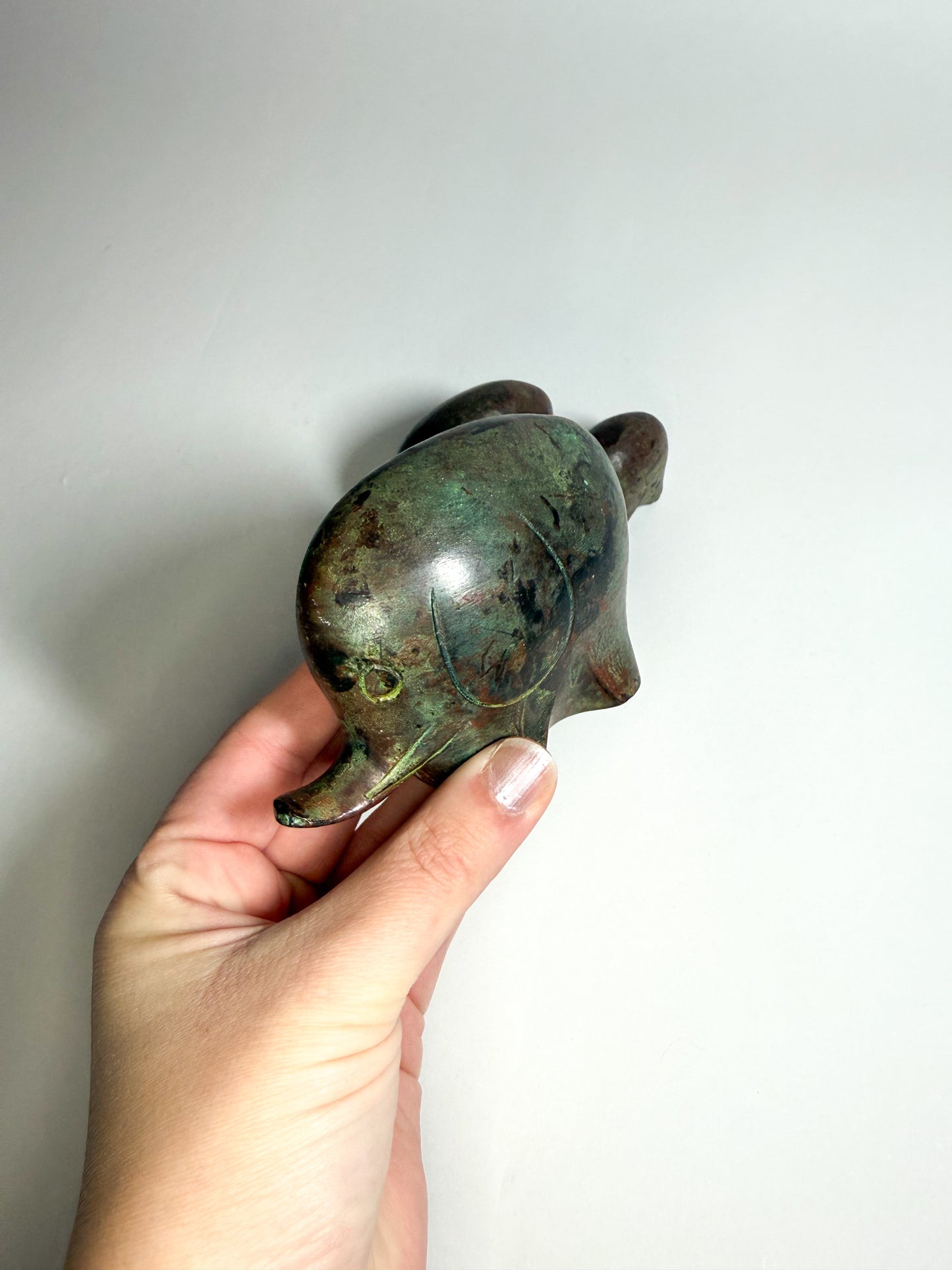 Vintage Brass elephant trio