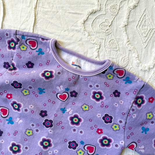 Kid Connection Purple Floral Sweater