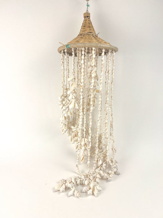 Spiral Bamboo & Seashell Chandelier