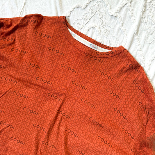 Vintage Coogie Orange Spellout Long Sleeve Shirt