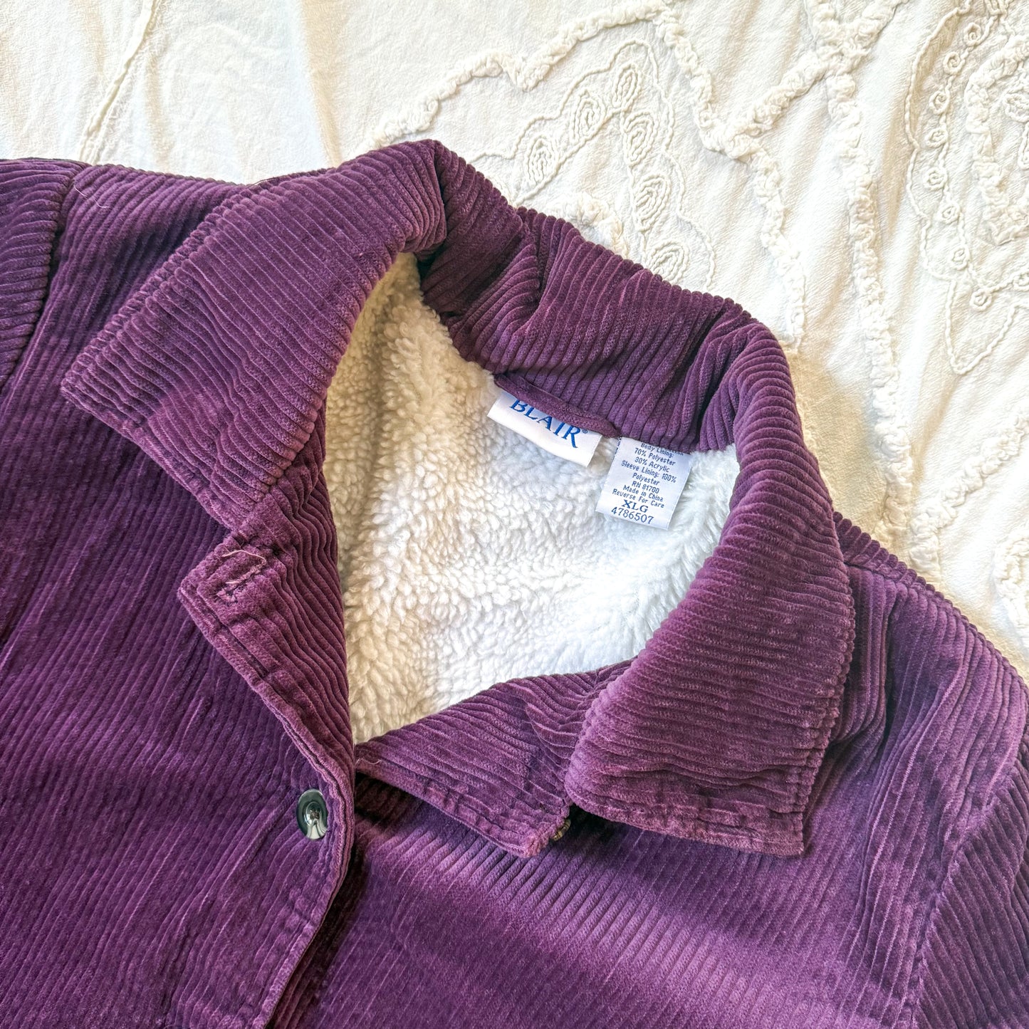 Blair Purple Corduroy w/ Sherpa Barn Coat