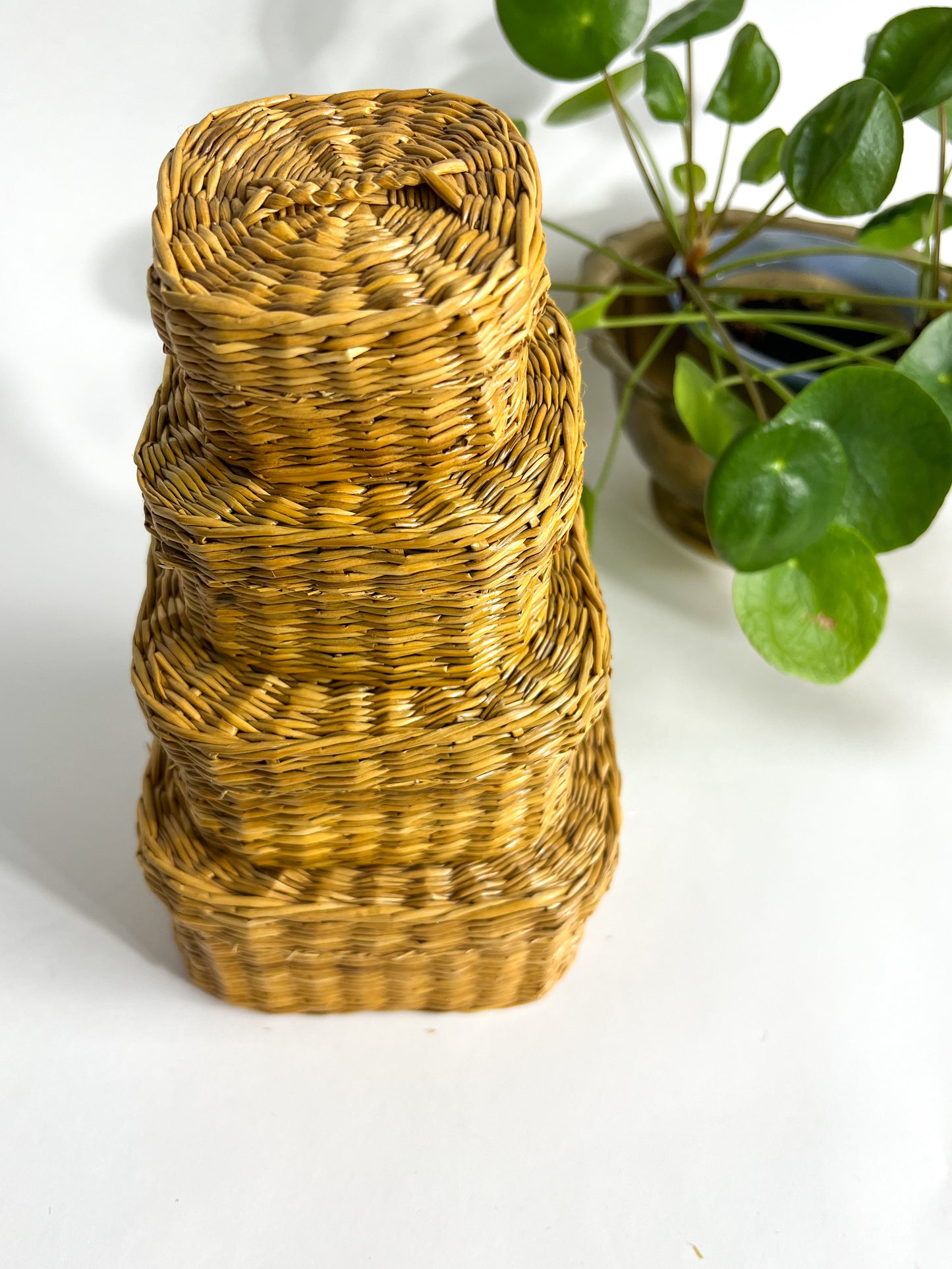 Vintage Woven Sweet Grass Nesting Baskets