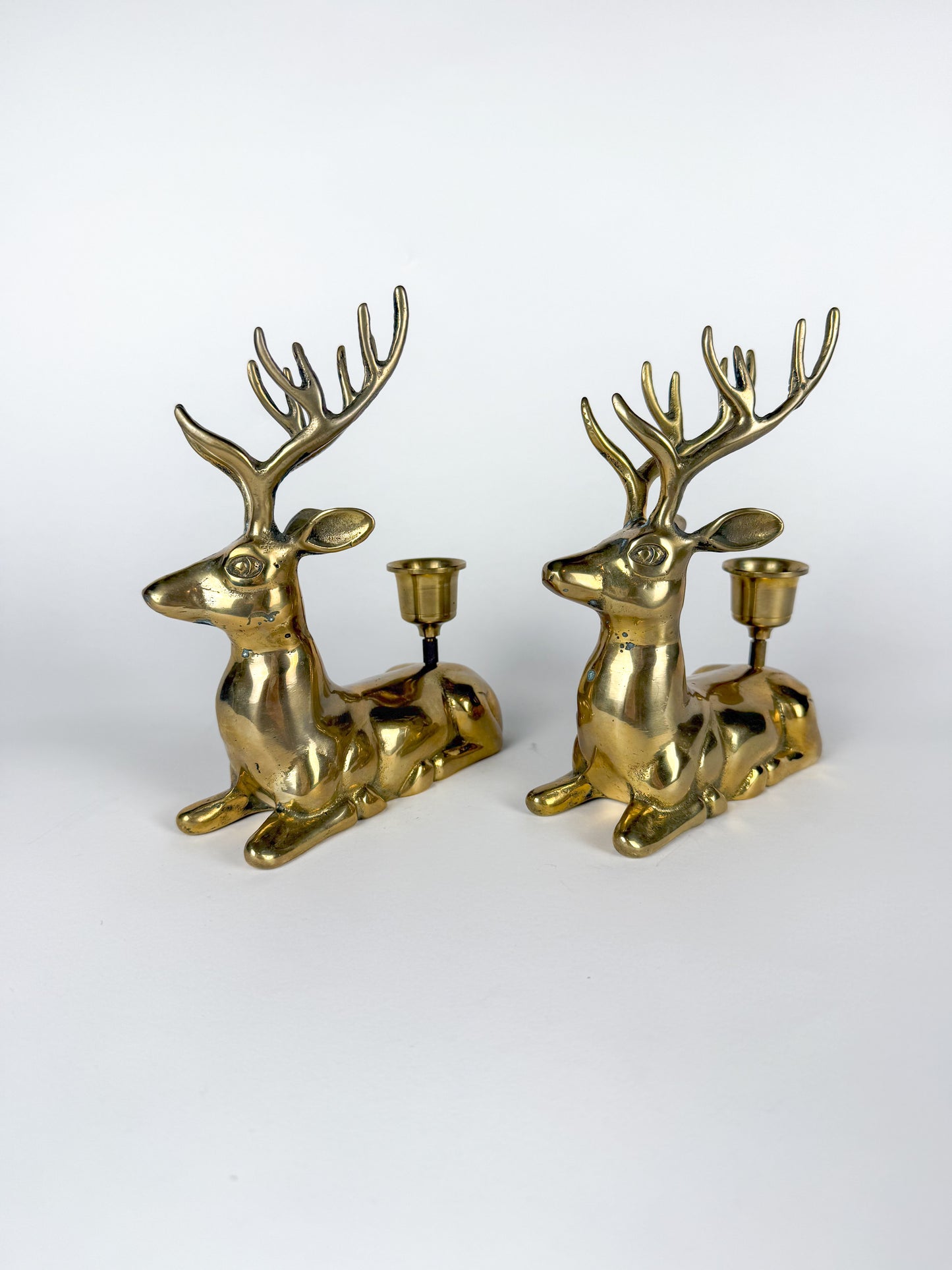 Brass Reindeer Taper Holders