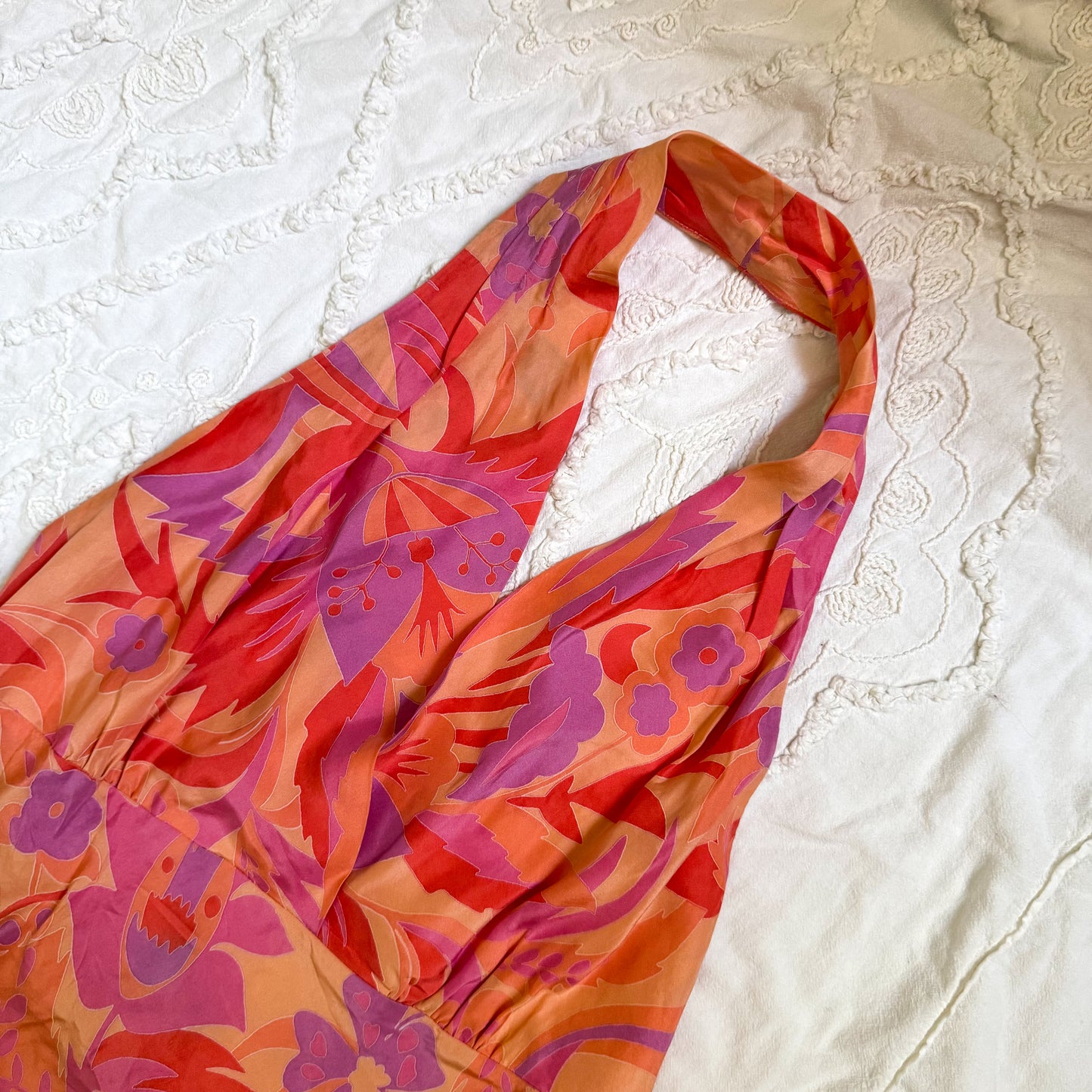 Express Groovy Floral Halter Top