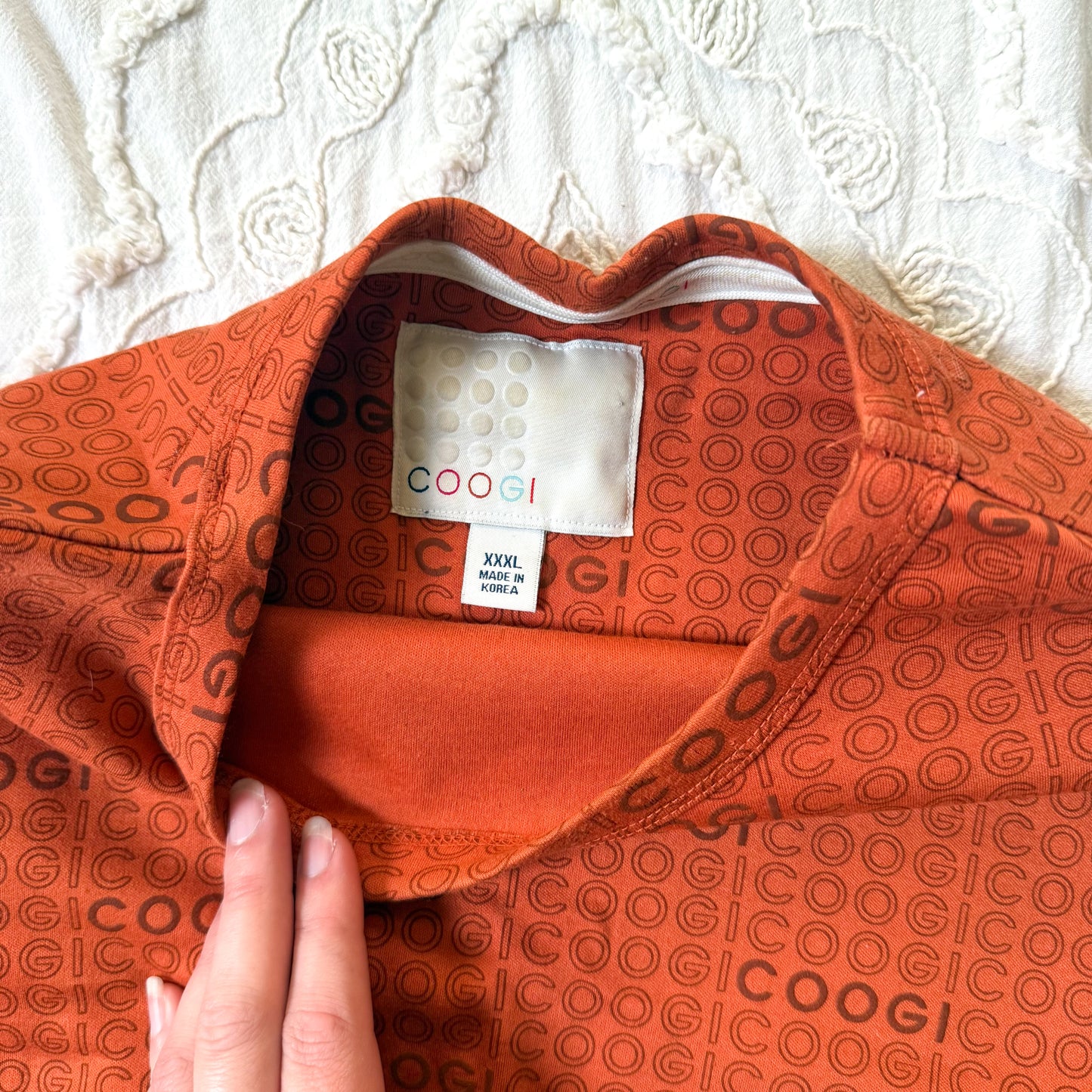 Vintage Coogie Orange Spellout Long Sleeve Shirt