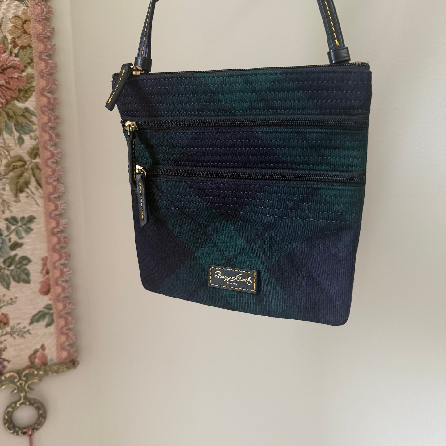 Dooney & Bourke Wool Tartan Tri-Zip Crossbody