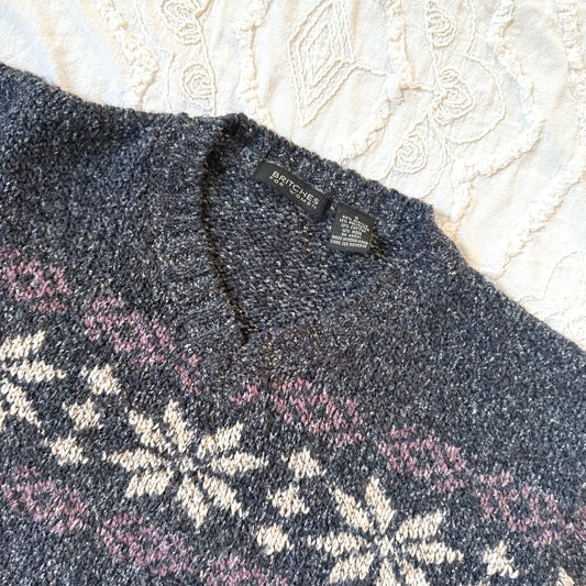 Vintage Britches for Women blue snowflake sweater