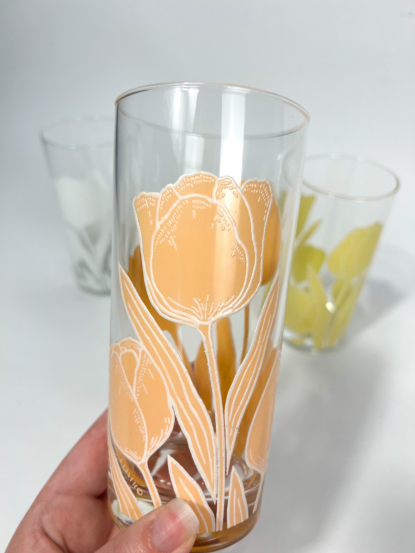 Culver Pastel Tulip Highball Glasses