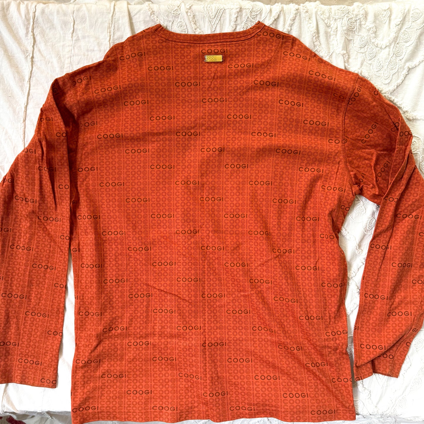 Vintage Coogie Orange Spellout Long Sleeve Shirt