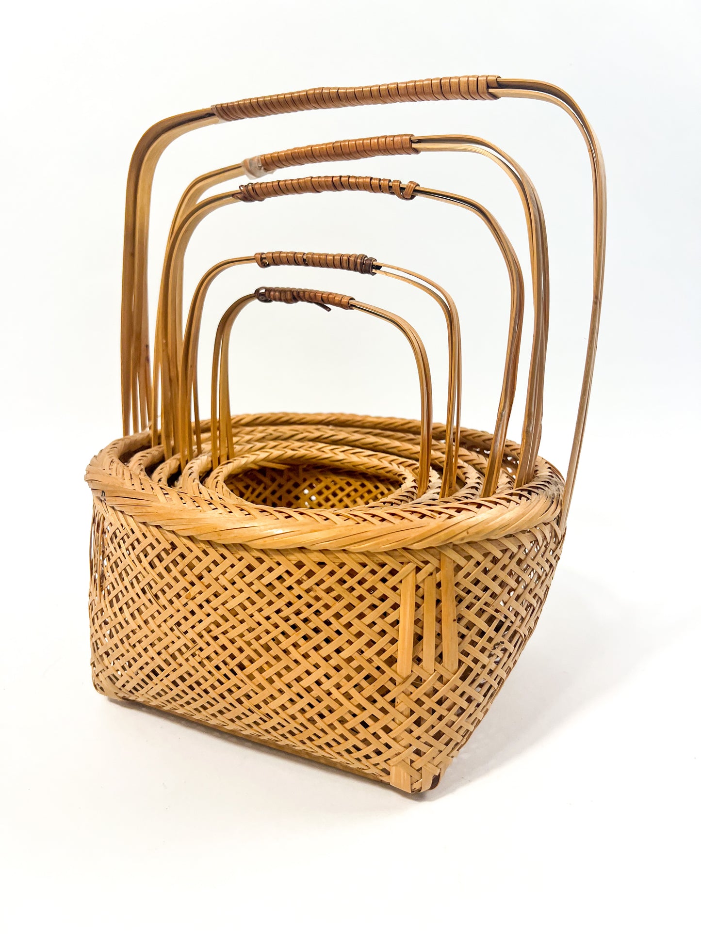 Nesting Handled Bamboo Baskets