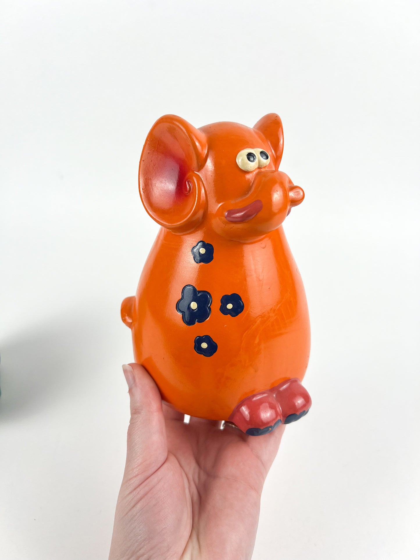 Retro Orange Elephant Piggy Bank