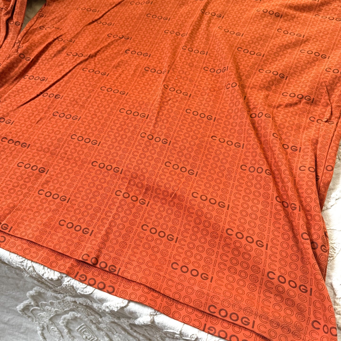 Vintage Coogie Orange Spellout Long Sleeve Shirt